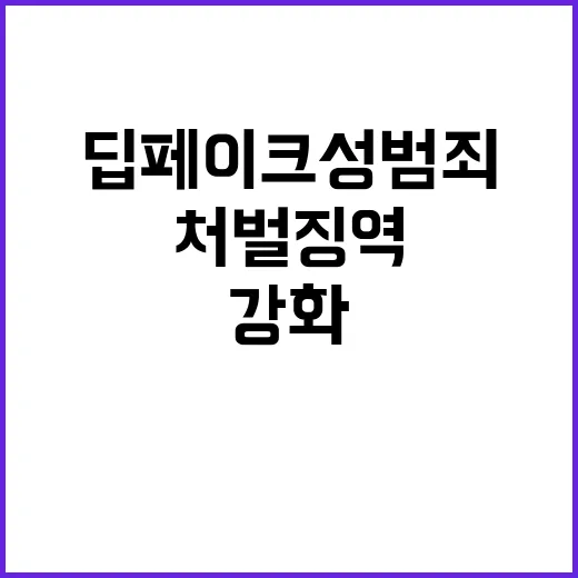 딥페이크 성범죄 처벌 징역 3년 이상으로 강화!