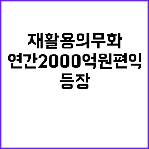 재활용 의무화 연간 2000억 원 편익 등장!