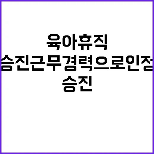 육아휴직 승진 근무경력으로 인정된다! 