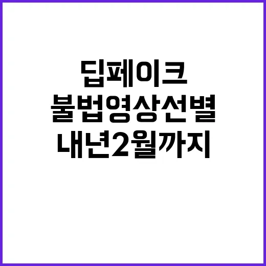 딥페이크 분석 모델 내년 2월까지 불법 영상 선별!