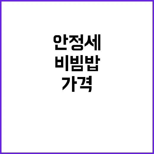 비빔밥 가격 안정세…