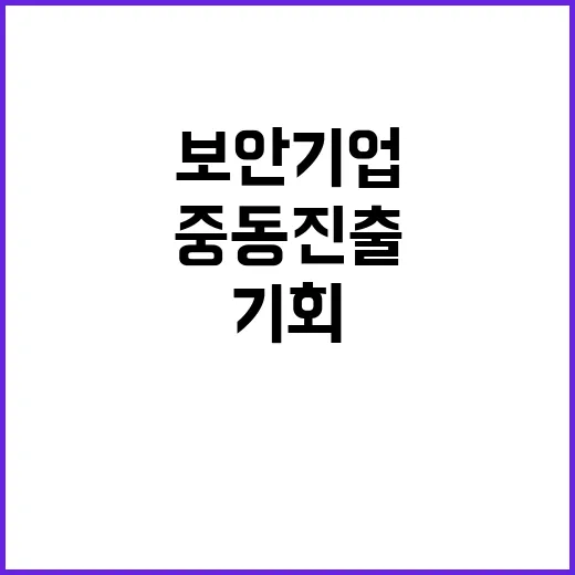 보안기업 중동 진출 기회 잡았다!