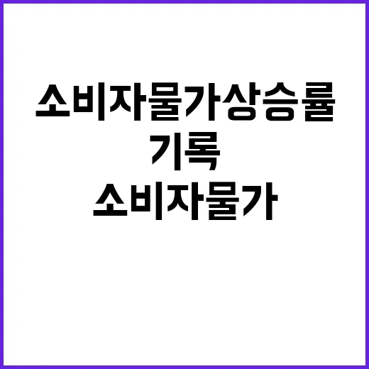 물가 하향 안정세 소비자물가 상승률 최저치 기록!