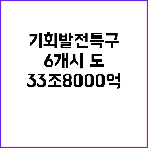 기회발전특구 6개 …