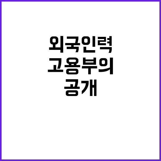 외국인력 허용 고용…