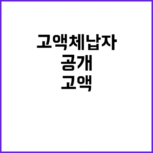 고액 체납자 공개 …