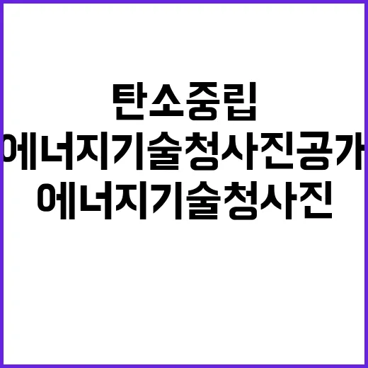 탄소중립 에너지 기술 청사진 공개로 미래 열기!