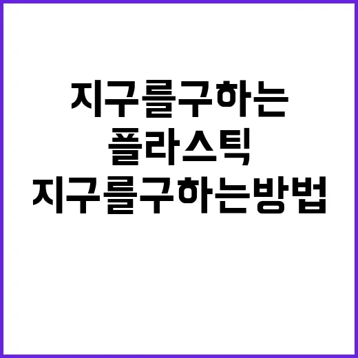 플라스틱 감소로 지구를 구하는 방법 공개!