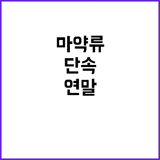 마약류 경찰의 연말 특별단속 발표!