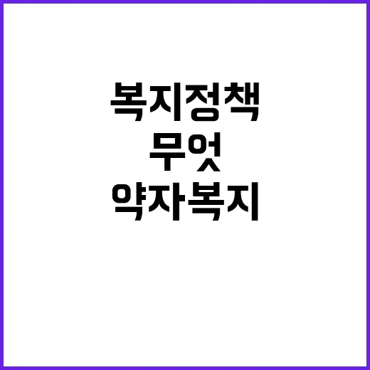 약자복지 정책 국민…