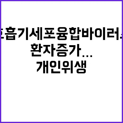 호흡기세포융합바이러스 환자 증가…개인위생 필수!