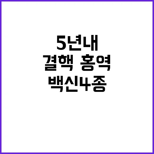 결핵·홍역 백신 4종 5년 내 ‘100%’ 비축!