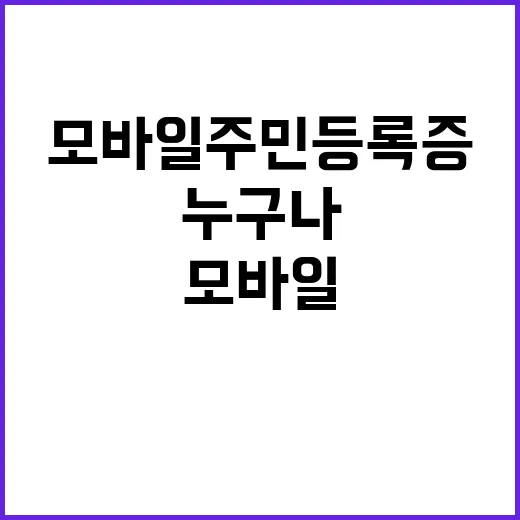 모바일 주민등록증 이제 누구나 쉽게 이용 가능!