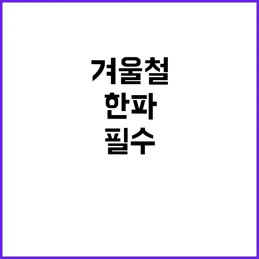 한파 주의! 겨울철 응급조치 필수 정보 공개!