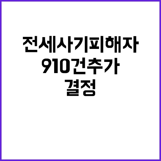 전세사기피해자 910건 추가 소식에 놀라운 결정!