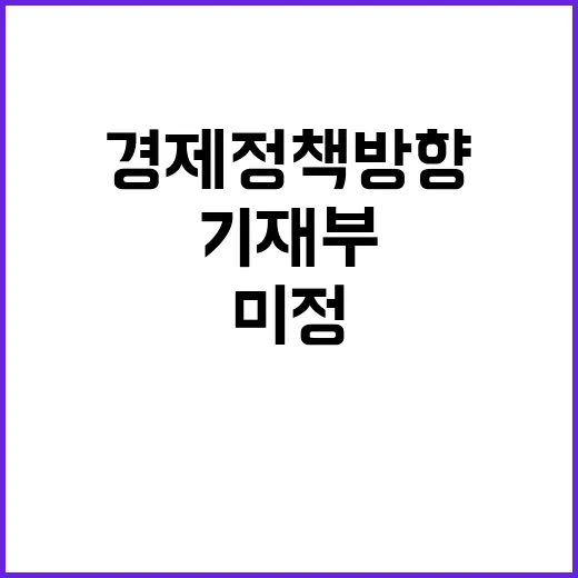 경제정책방향 기재부 “구체적 내용 아직 미정!”