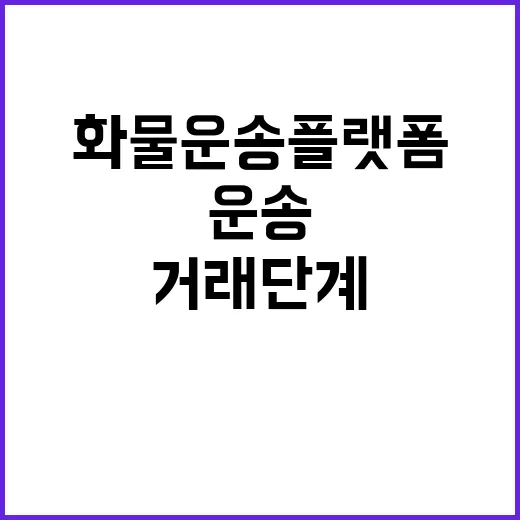 화물운송 플랫폼 혁신…거래단계 대폭 축소된다!