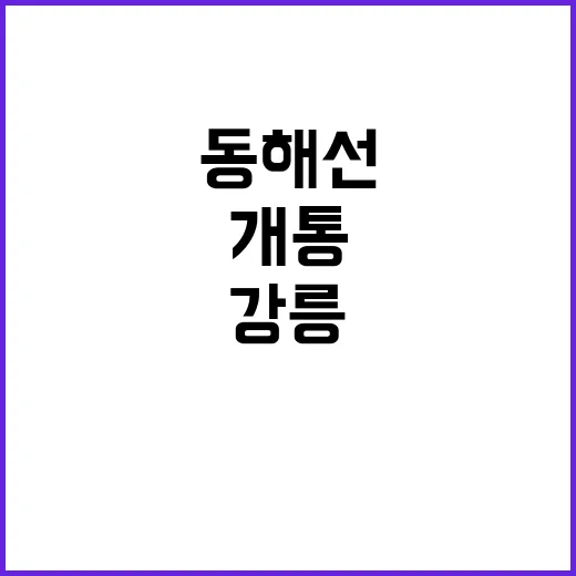 동해선 개통…부산과 강릉을 잇는 특별 여행!