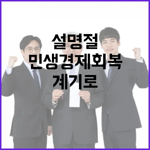 민생경제 회복 설 명절의 확실한 계기로!