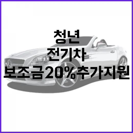 전기차 청년 보조금 20% 추가 지원 소식!