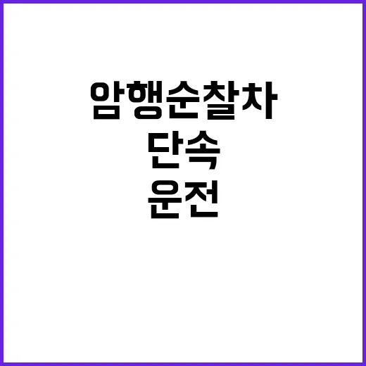 피서지·골프장 암행순찰차, 음주운전 단속 강화!