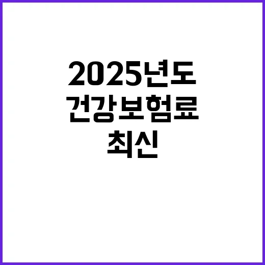 건강보험료, 2025년도 변화? 최신 발표!