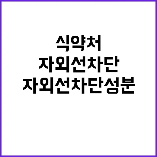 식약처 발표 새 자외선 차단 성분 등장!