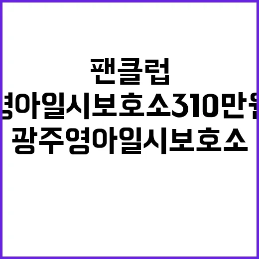 임영웅 팬클럽 광주영아일시보호소 310만원 기부!