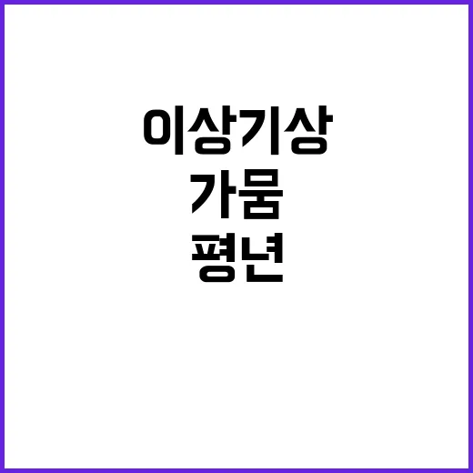 비 평년 이상 기상…