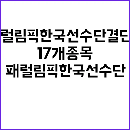 패럴림픽 한국 선수단 결단식 17개 종목 도전!