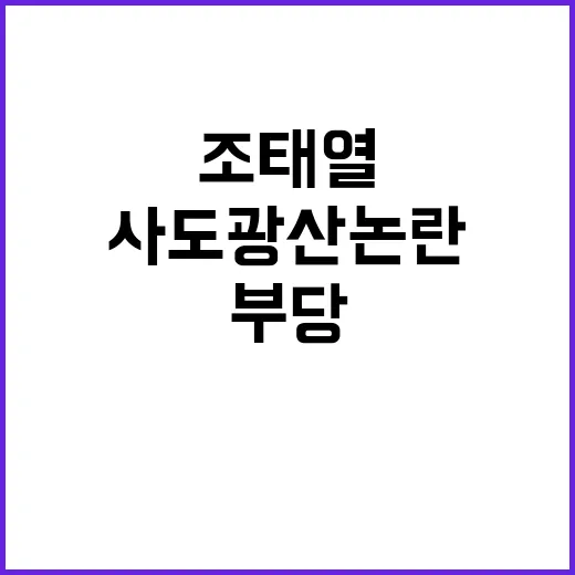 조태열 사도광산 논…