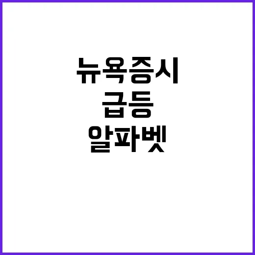 뉴욕증시 급등 알파벳 급락!