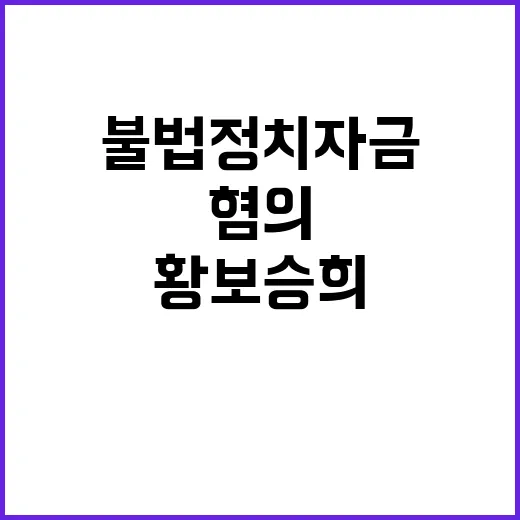 불법 정치자금 혐의 황보승희 전 의원 집행유예