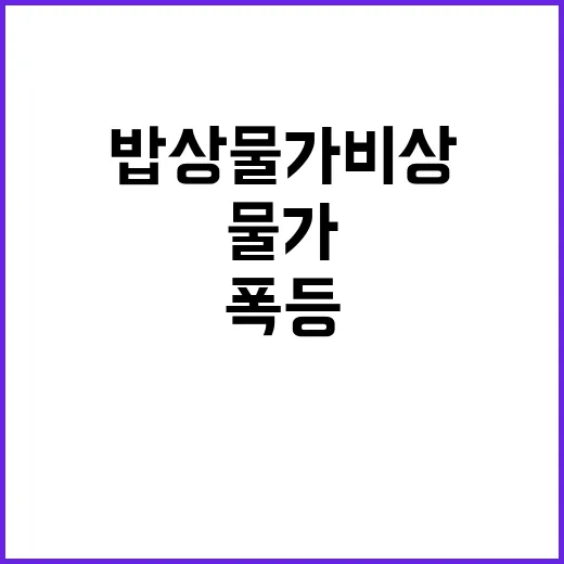 배춧값 폭등 명절 밥상물가 비상!