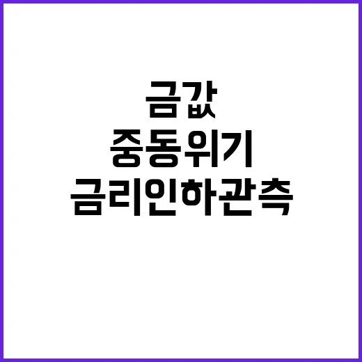 금값 폭등 중동위기 금리인하 관측!