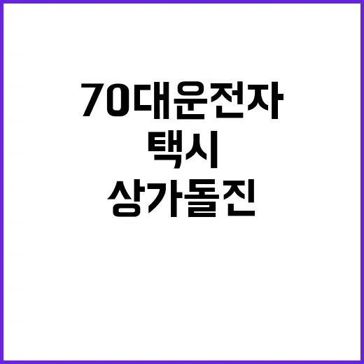 택시 사고 70대 운전자 상가 돌진… 아찔한 순간!