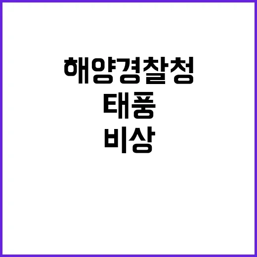 태풍 종다리 해양경…