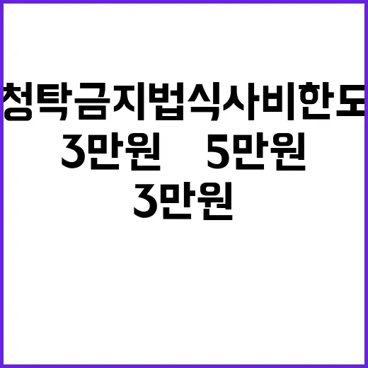 청탁금지법 식사비 …