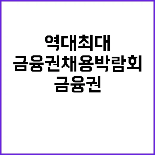 금융권 채용 박람회…