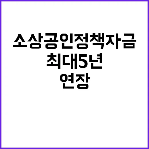 소상공인 정책 자금 연장 혜택 최대 5년!