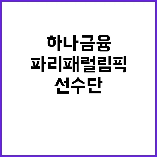 하나금융 파리 패럴…