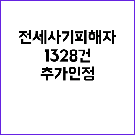 전세사기 피해자 추가 인정 1328건!