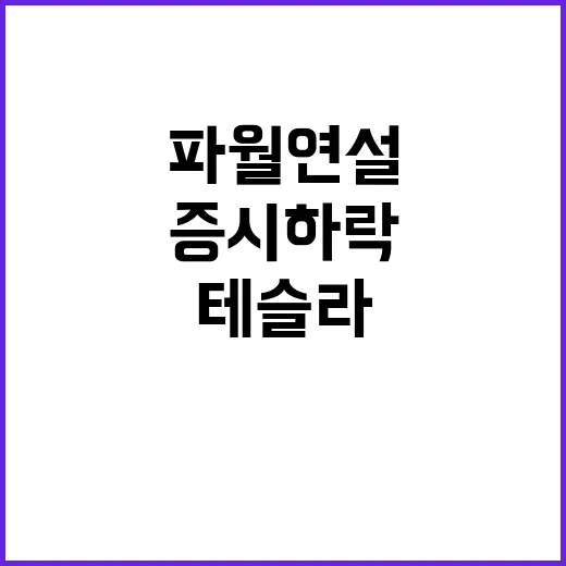 파월 연설 증시 하락 테슬라 충격!