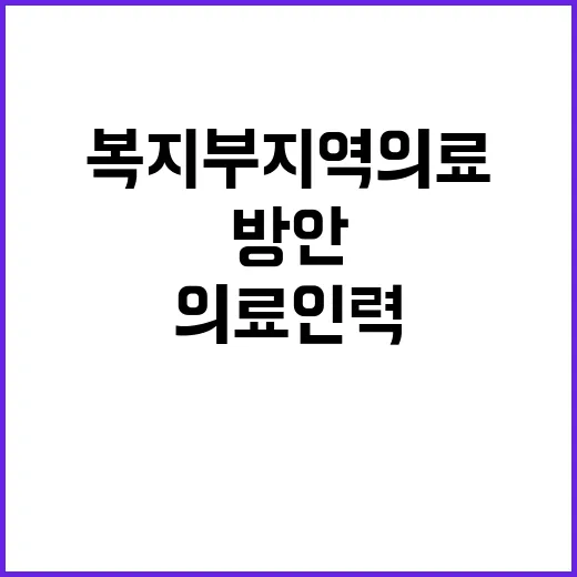 복지부 지역 의료인력 문제와 해결 방안