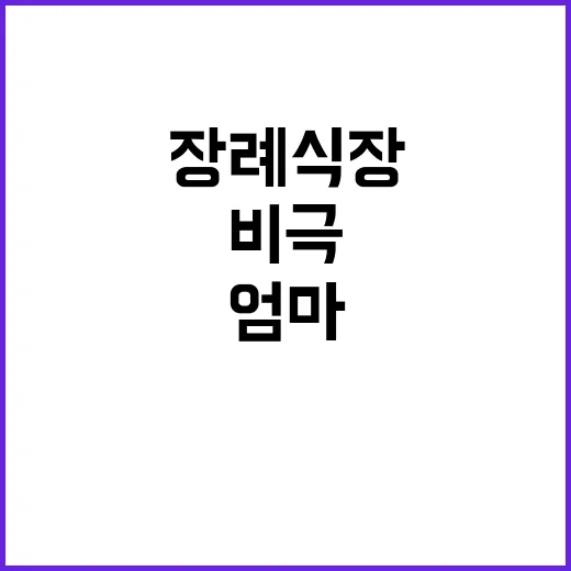 엄마 눈물 마지막 …