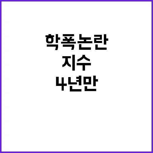 지수 복귀 학폭 논…