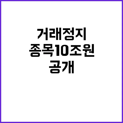 거래정지 종목 10…