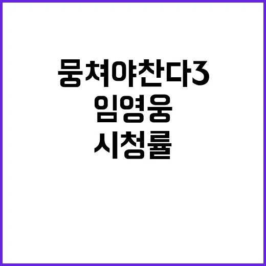 임영웅 뭉쳐야 찬다 3 최고 시청률 경신