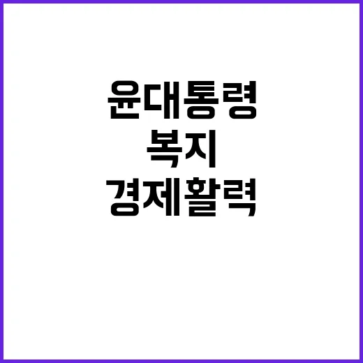 윤 대통령 복지 확충 경제 활력 확산 계획 발표!