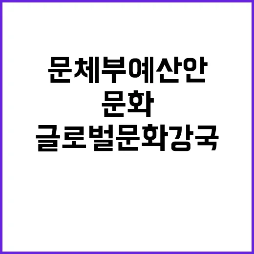 문체부 예산안 글로…